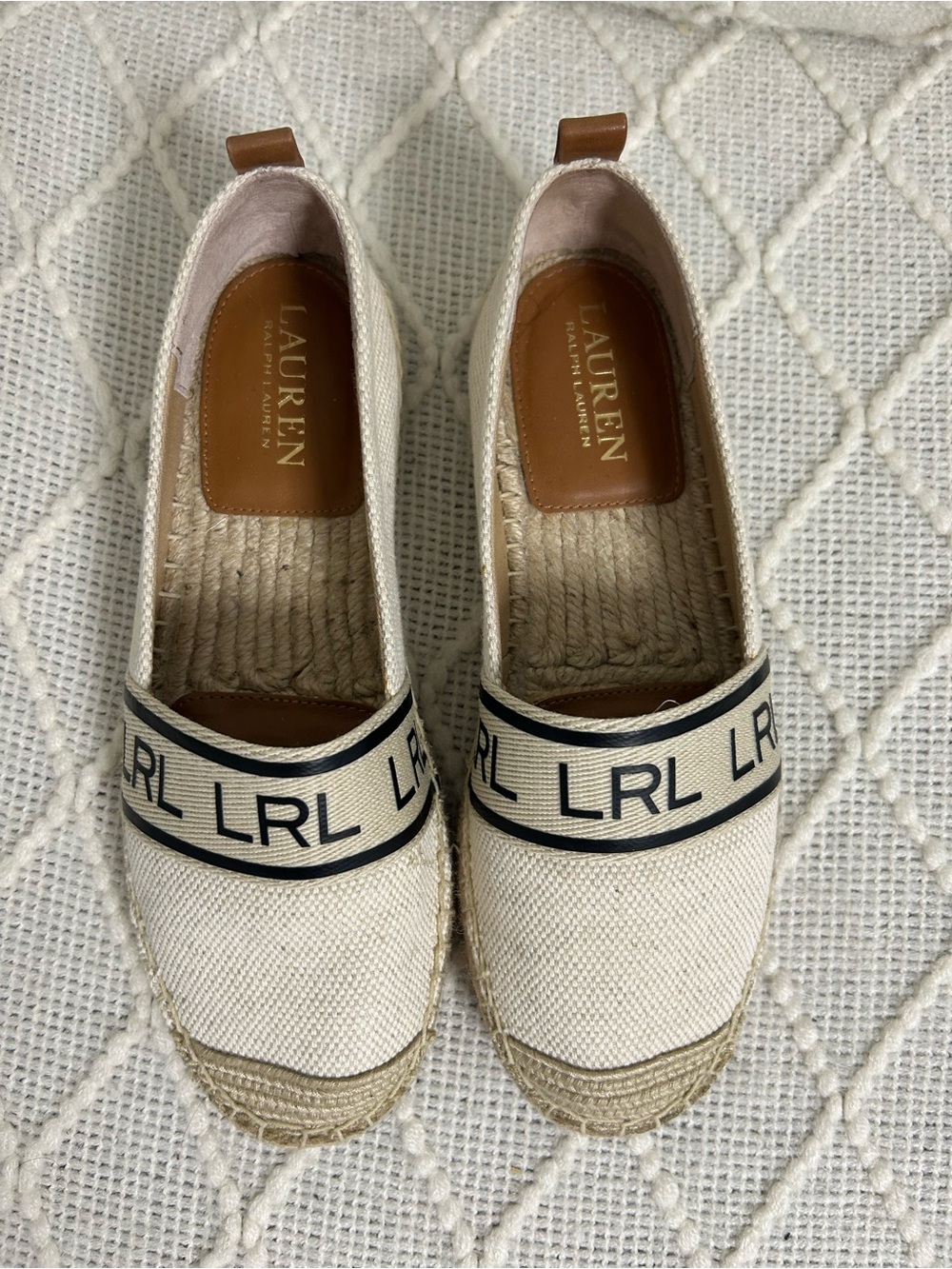 Lauren Ralph Lauren LRL Espadrille Slip-On Shoes Cream Beige – Size 5